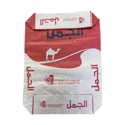 2 لایه 90GSM کیسه های بسته بندی کاغذ سیمان 50kg بلوک پایین سفارشی