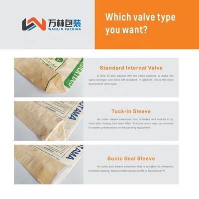 25 کیلوگرم 40 کیلوگرم 50 کیلوگرم کیسه سیمان بافتی PP خالی کیسه دریچه PP بلوک پایین با دریچه