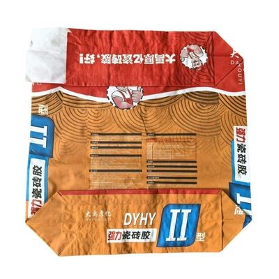 کیسه های سیمان کاغذی 2 لایه 80 گرمی با چاپ سطح سفارشی، فیلم 1 لایه، چند لایه کاغذی ضد رطوبت برای چسب کاشی 20 کیلوگرمی با دوام طولانی