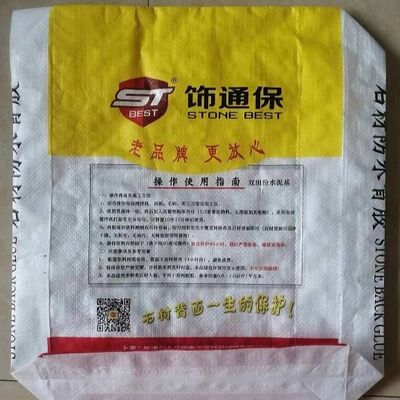 کیسه دریچه ای بافته شده PP لمینت شده BOPP ضد رطوبت برای 20 کیلوگرم 25 کیلوگرم 30 کیلوگرم مخلوط خشک سنگ چسب پشتی