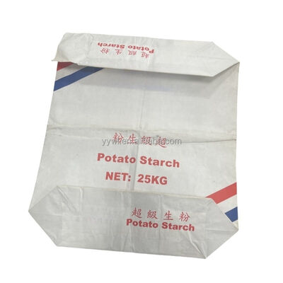 کیسه کاغذی چند دیواره ای درجه غذایی با آستین مهر سونیک ضد رطوبت برای نشاسته سیب زمینی 25 کیلوگرم و نشاسته ذرت