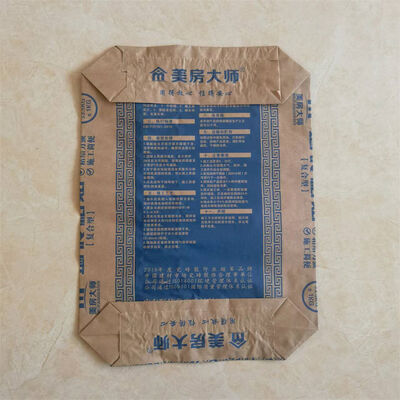 2 لایه 90GSM کاغذ دریچه کیسه با بلوک پایین برای 20kg 25kg 30kg 40kg سنگ شکن